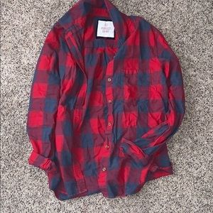 red and blue over shirt